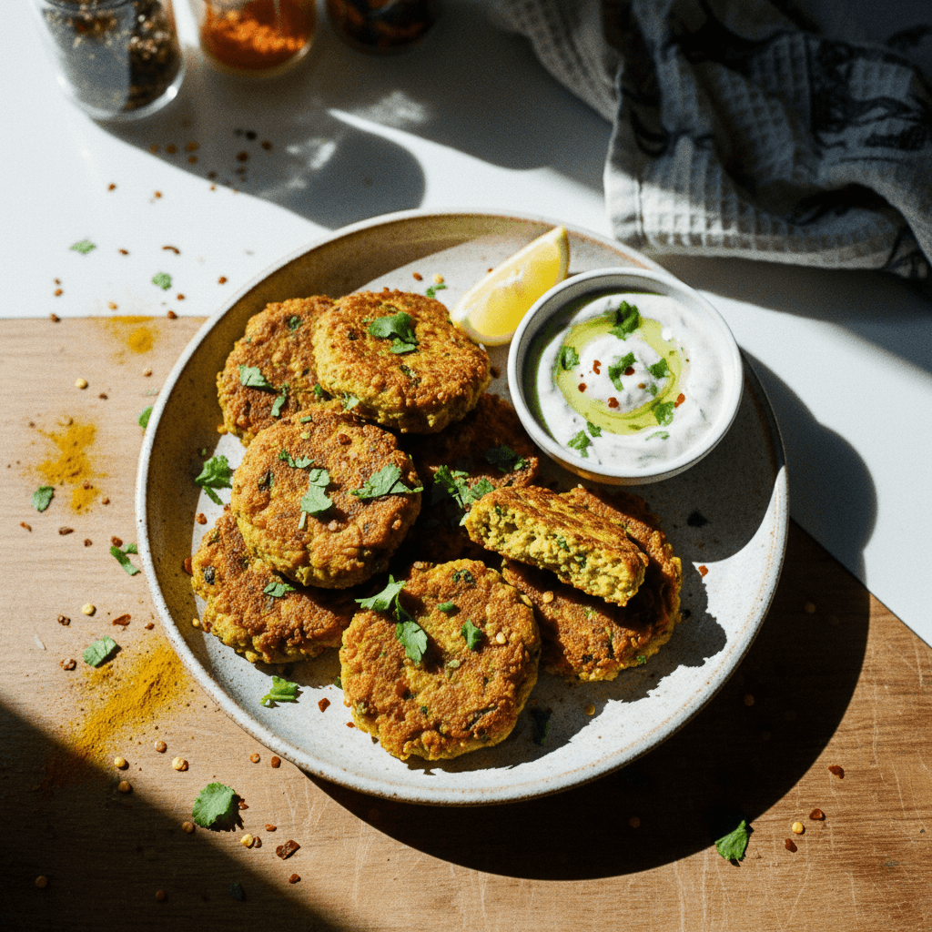 Crispy Red Lentil Fritters