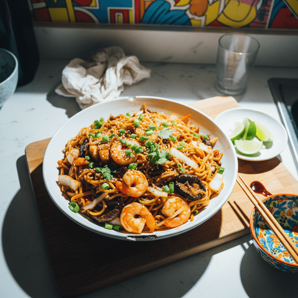 Chicken and Shrimp Shanghai Noodles