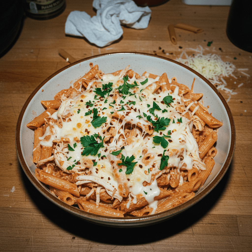 Crockpot Creamy Chicken Penne Pasta