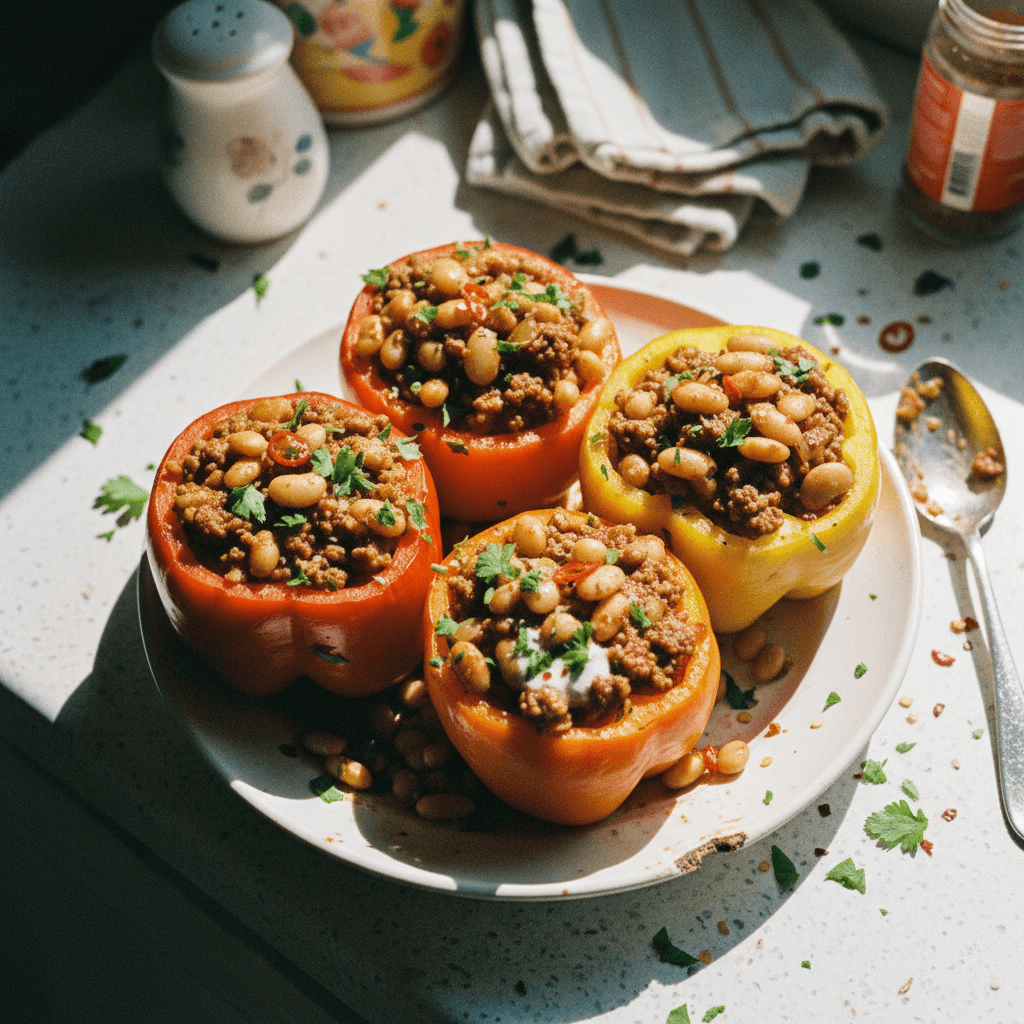 Savory Stuffed Peppers with Butter Beans