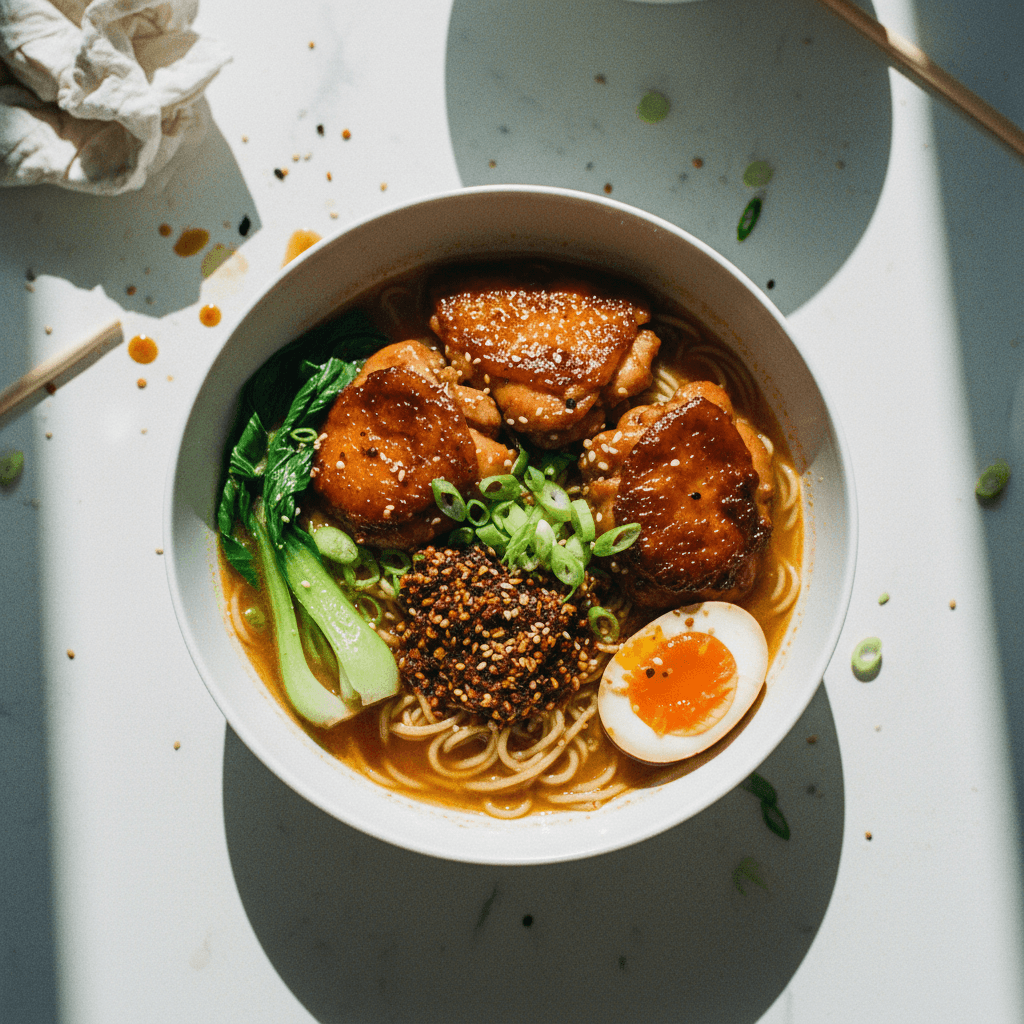 High-Protein Sticky Chicken Ramen