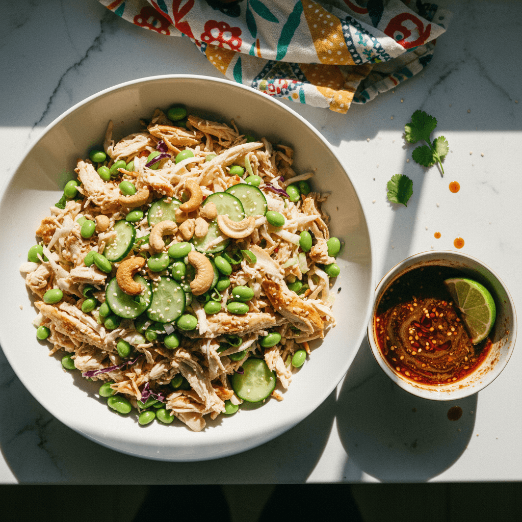 Rotisserie Chicken Salad with Spicy Soy Dressing