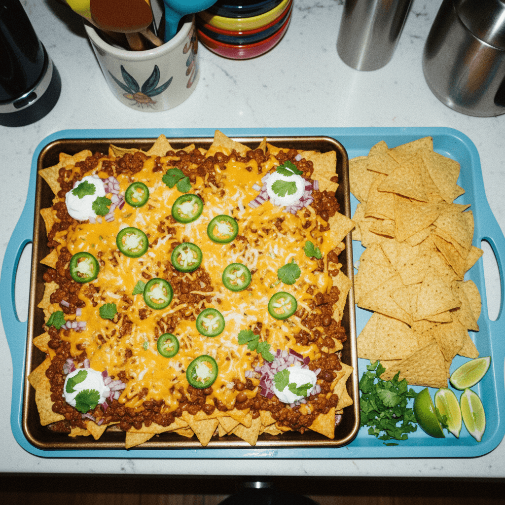 Sheet Pan Chili Cheese Nachos