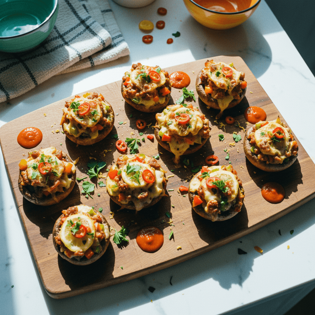 Savory Mushroom Cap Boats