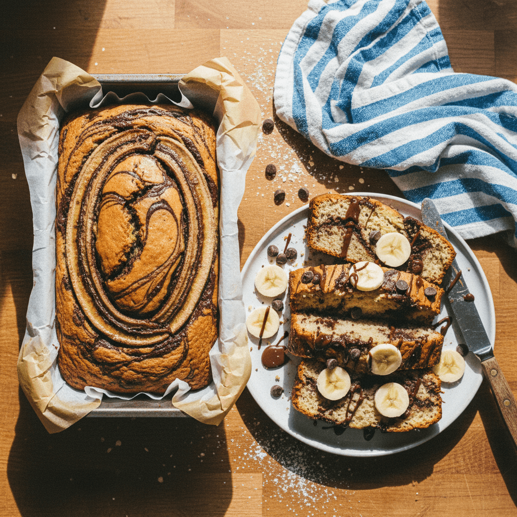 Low-Calorie High-Protein Chocolate Swirl Banana Bread