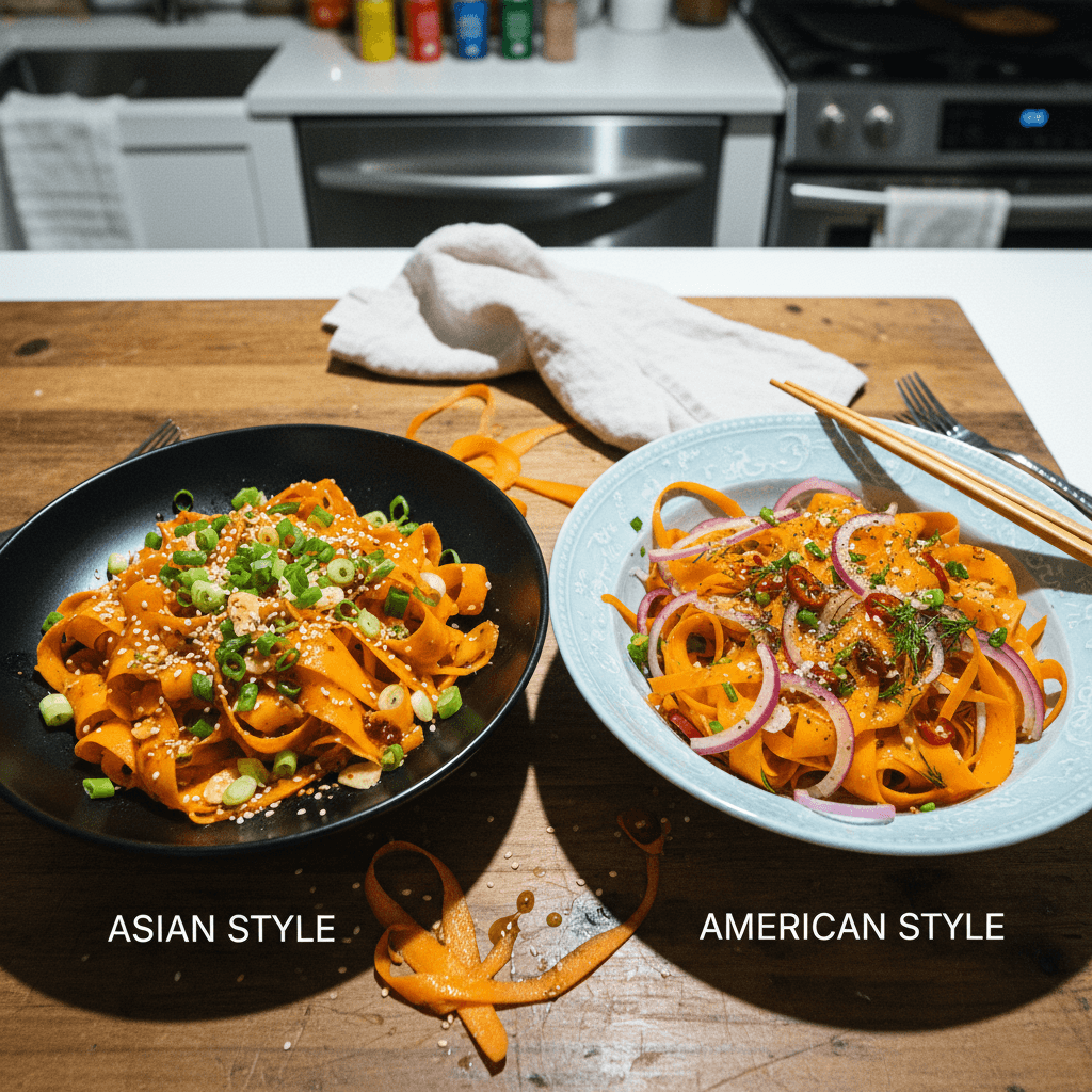 The Viral Carrot Ribbon Salad Two Ways