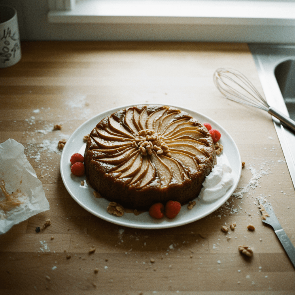 Brown Butter Upside Down Pear Cake