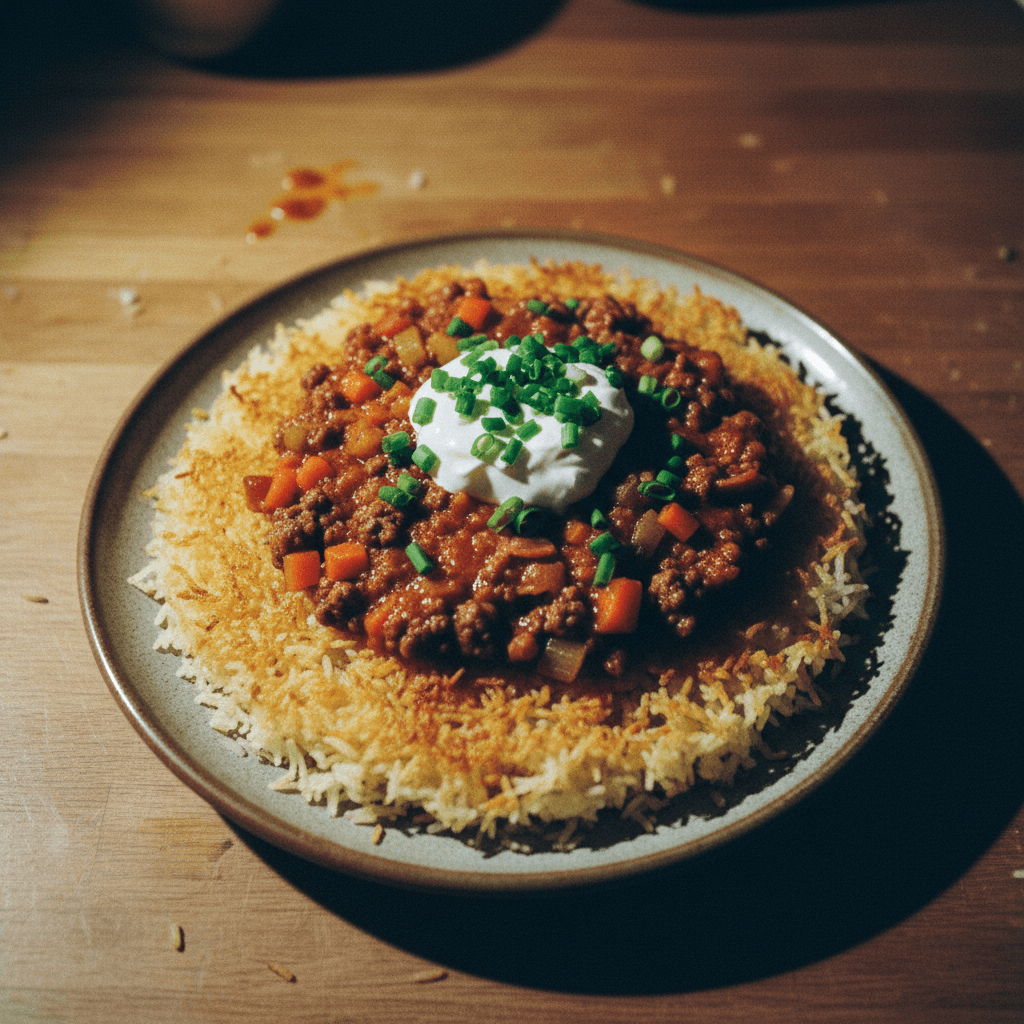 Bolognese Tahdig (Persian Crunch Italian Bolognese)
