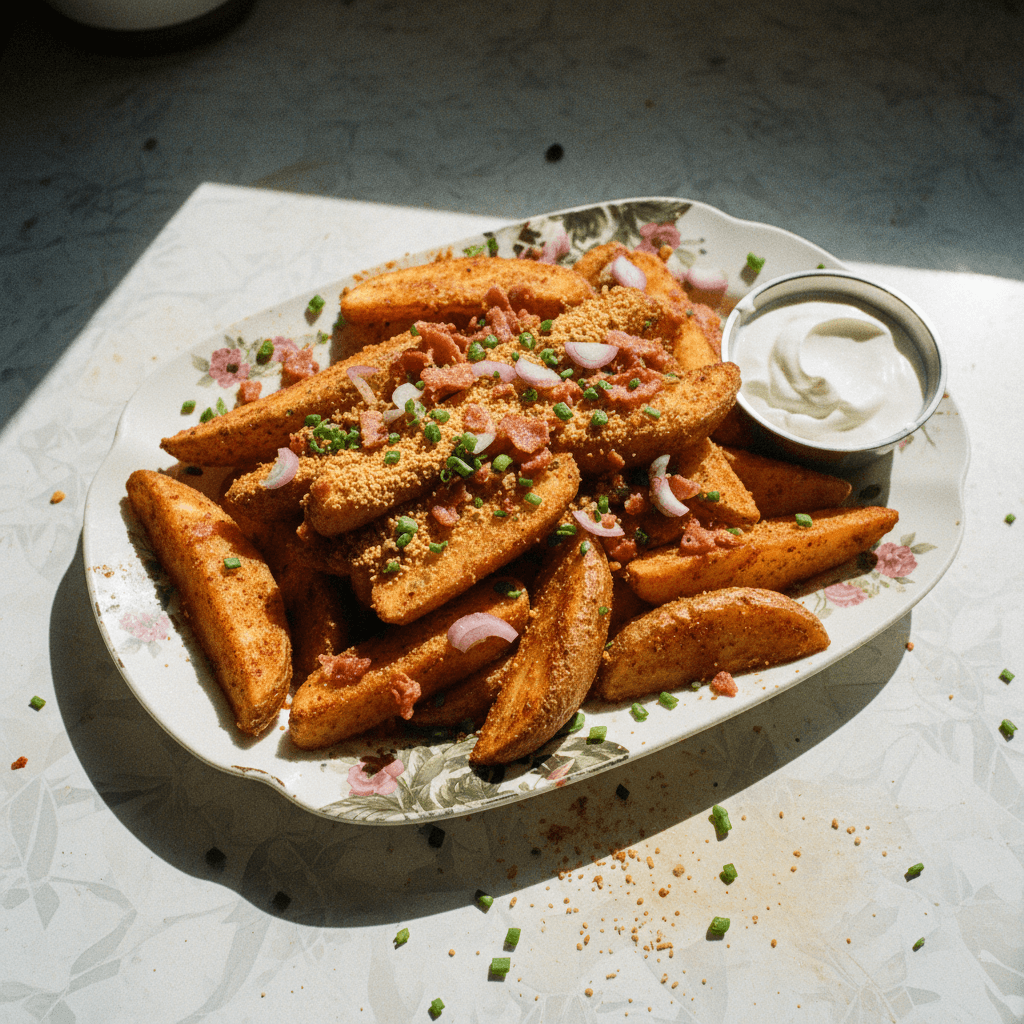 Bacon Onion Powder Baked Potato Wedges