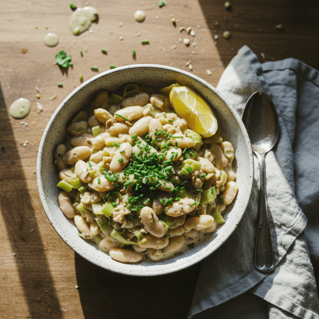 Creamy Leek Butter Beans