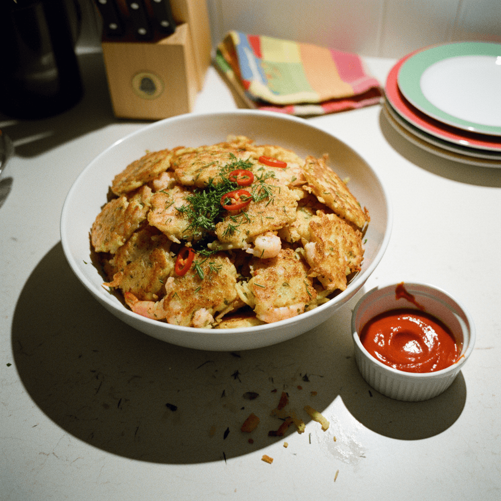 Thin Shrimp and Potato Bites