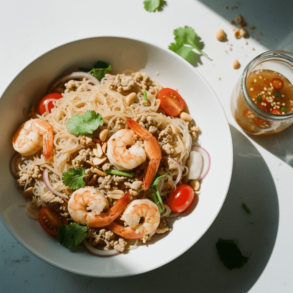 Rice Noodle Salad (Yum Woon Sen)
