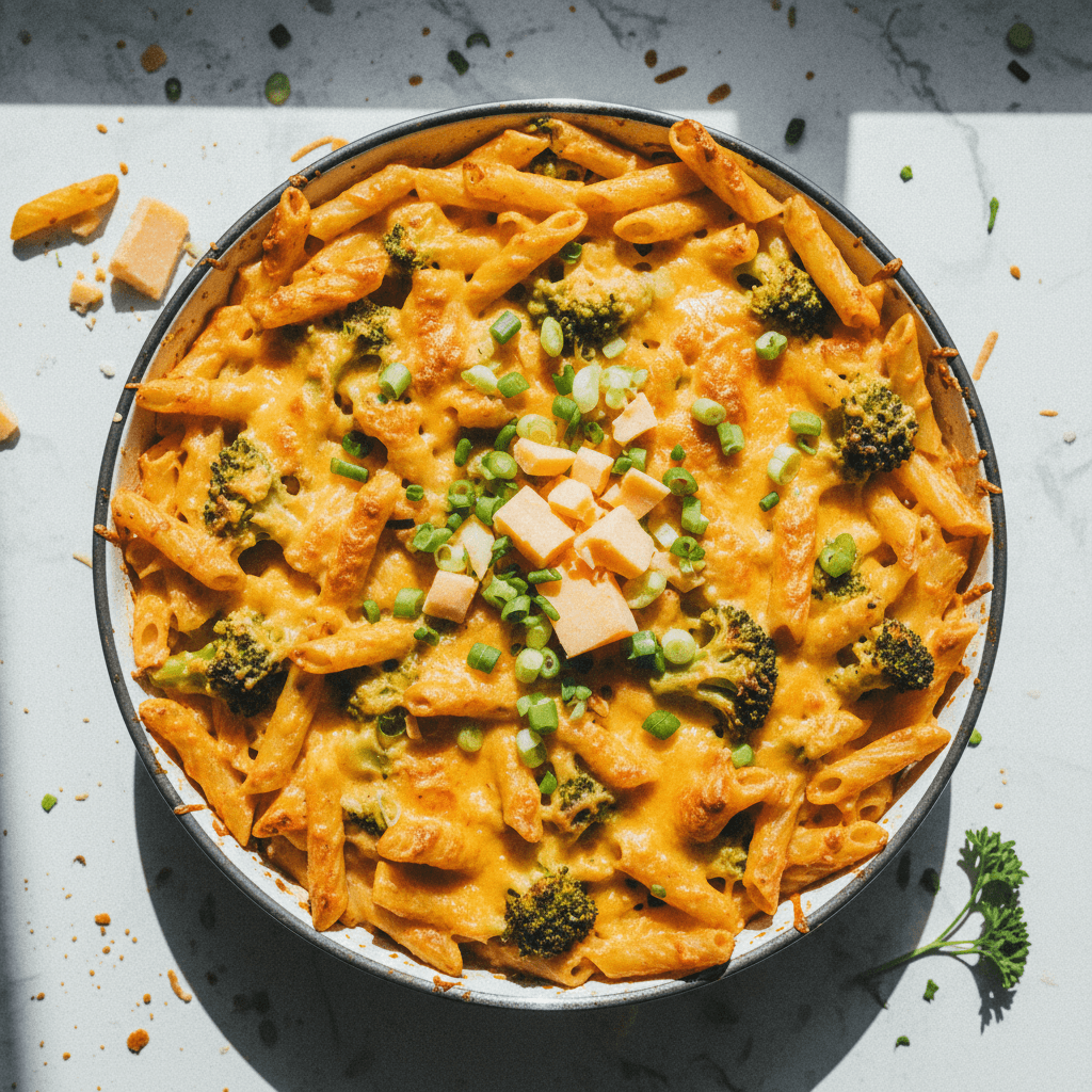 Broccoli Cheddar Baked Ziti