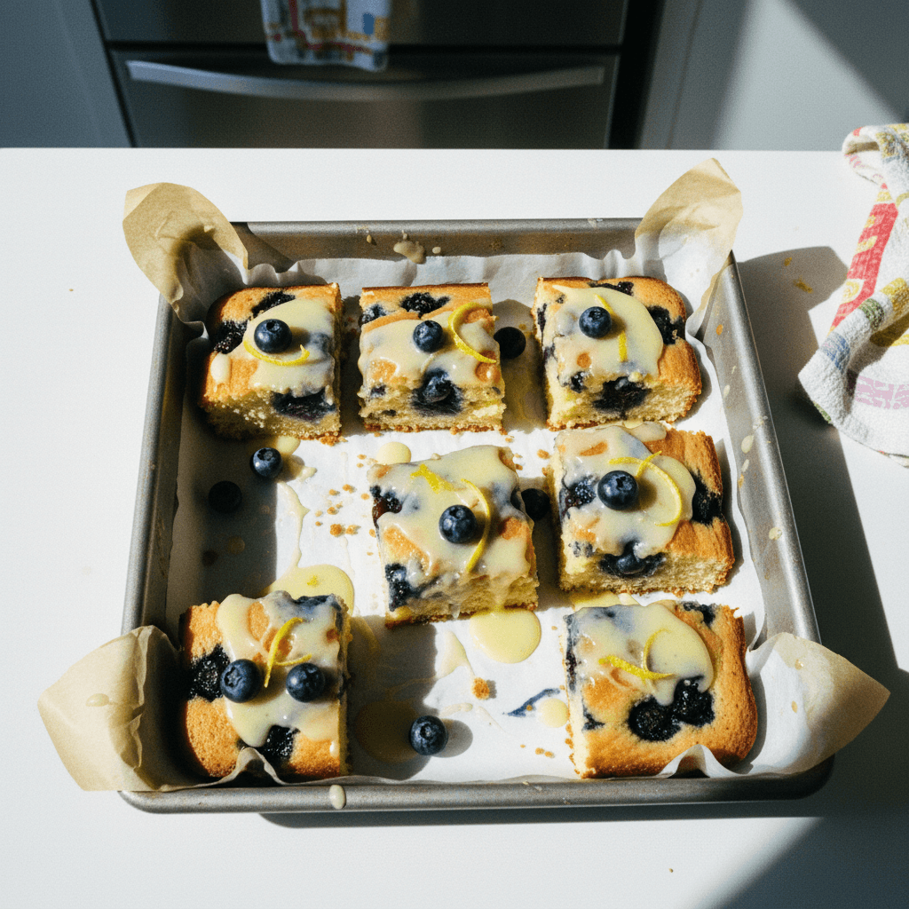 Lemon Blueberry Cake Bars