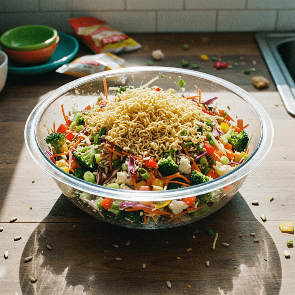 Crunchy Ramen Broccoli Slaw Salad