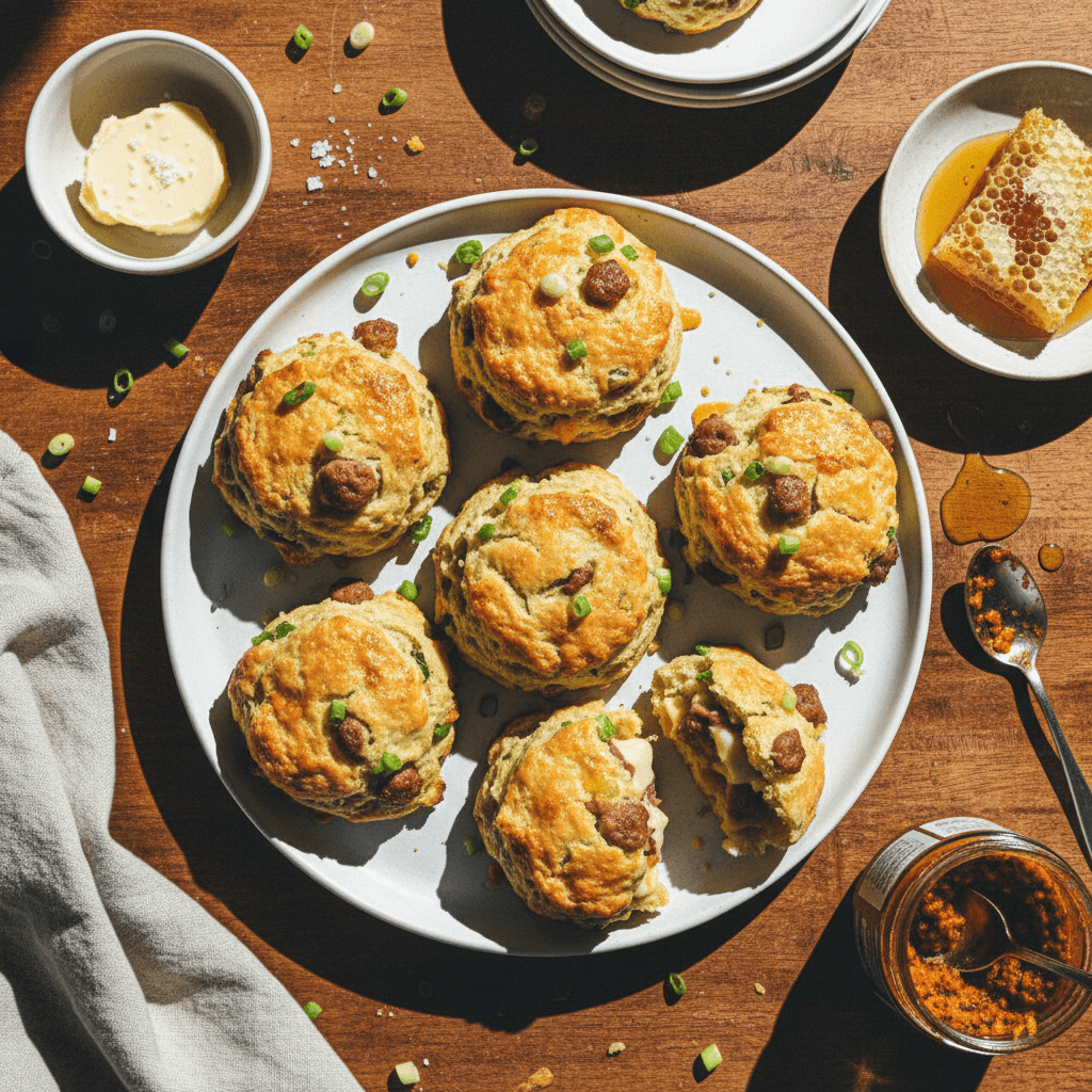 Green Onion Chicken Sausage Biscuits