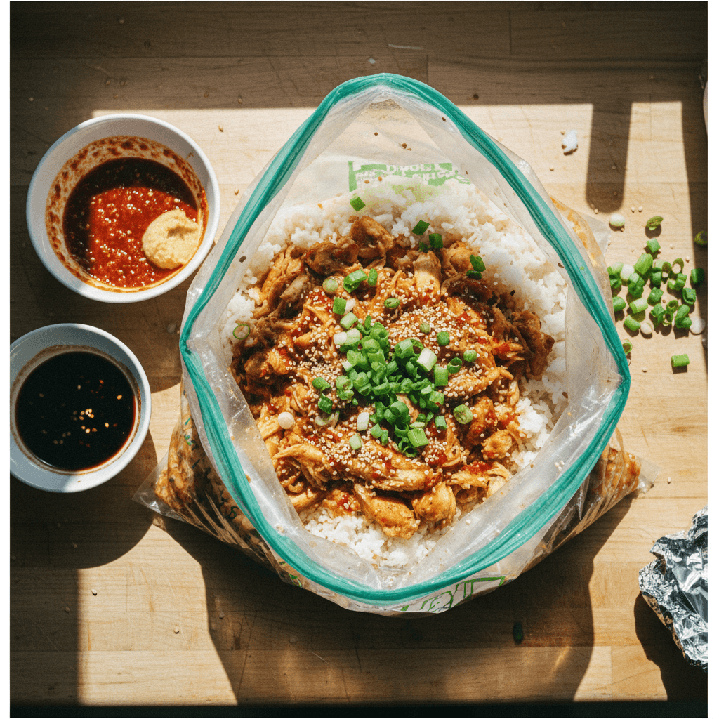 Viral Chicken and Rice in a Bag