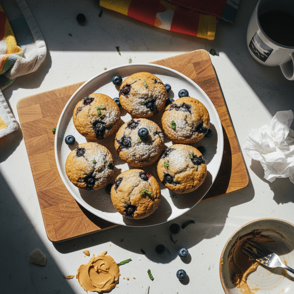 Four-Ingredient Blueberry Muffins