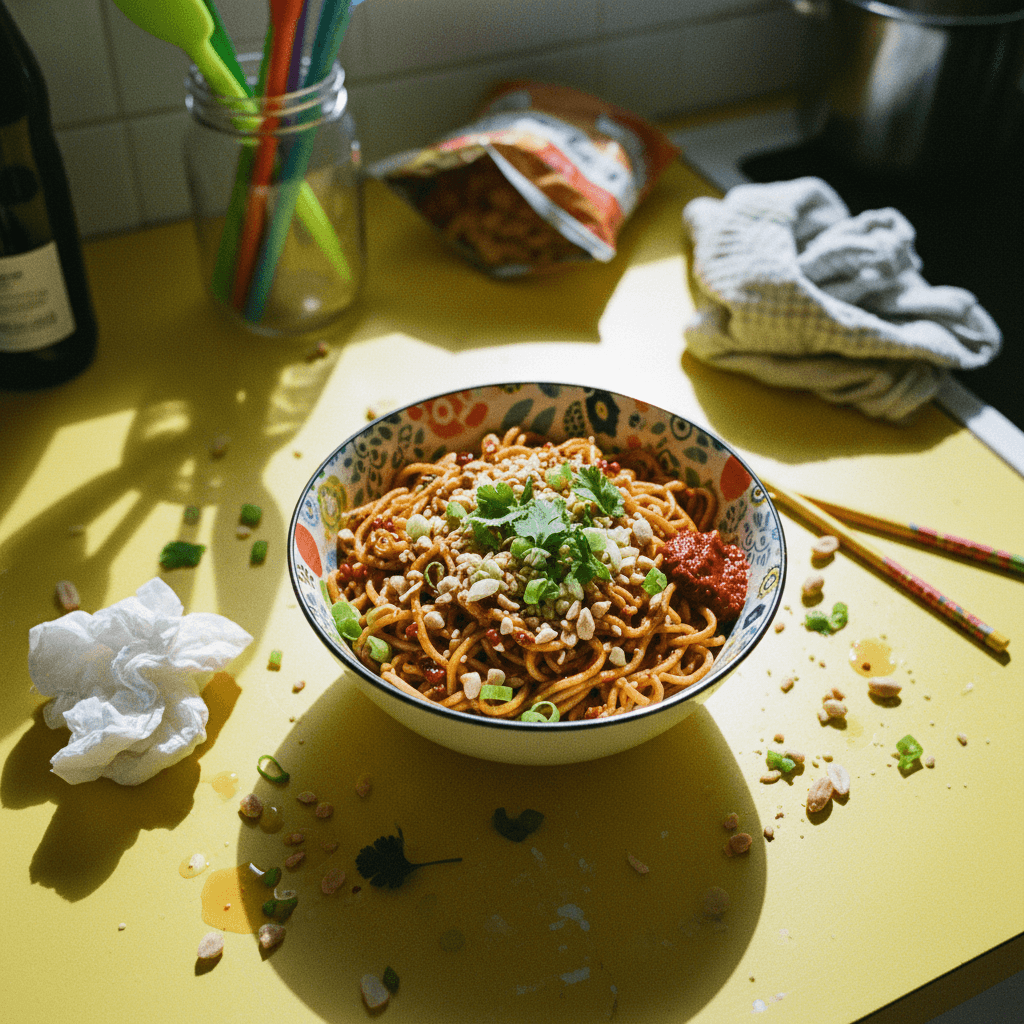 5-minute Peanut Chili Oil Noodles
