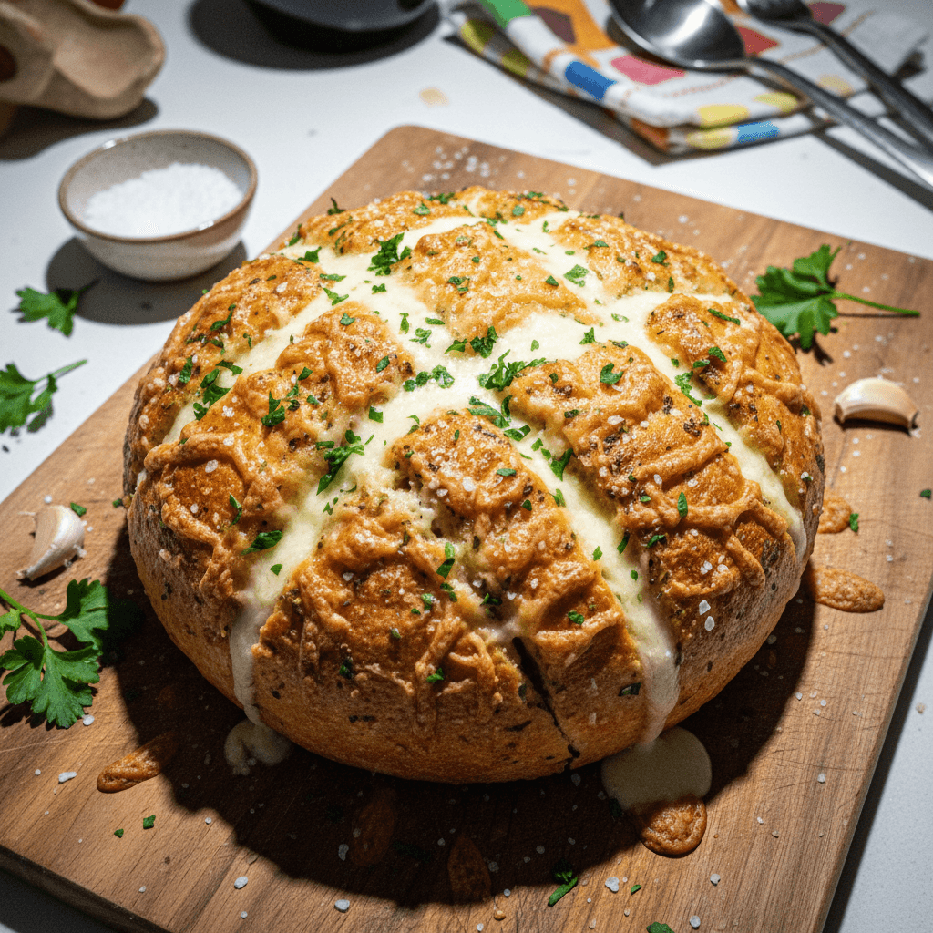 Cheesy Garlic Herb Salt Bread
