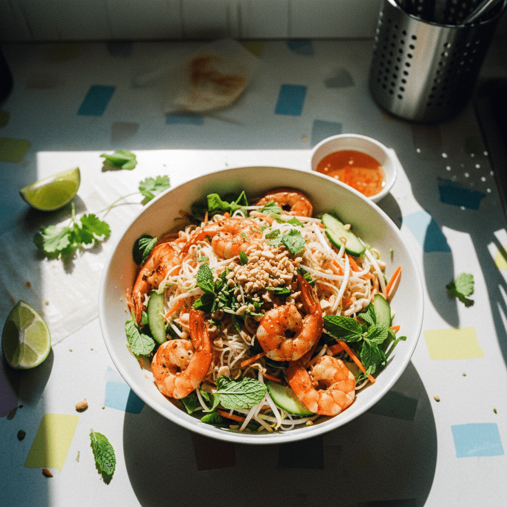 Vietnamese Shrimp Noodle Salad (Bún Tôm Nướng)