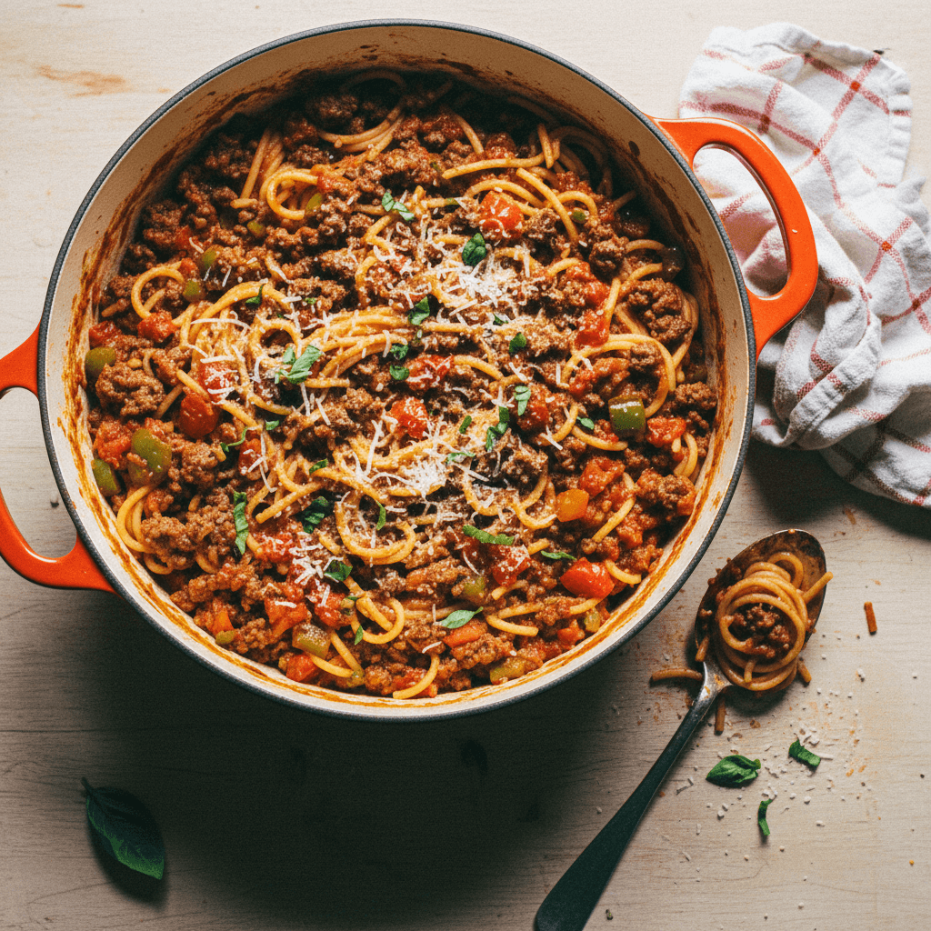 One Pot Dirty Spaghetti