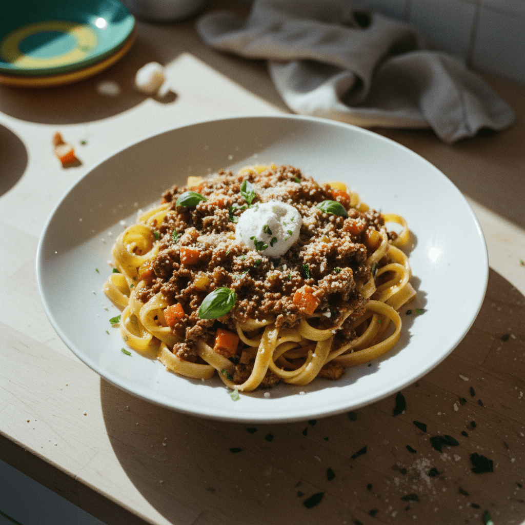 Prime Beef Bolognese with Fresh Tagliatelle