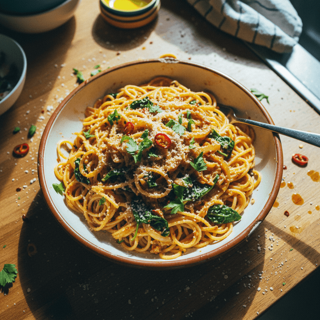 Chili Oil Garlic Butter Pasta