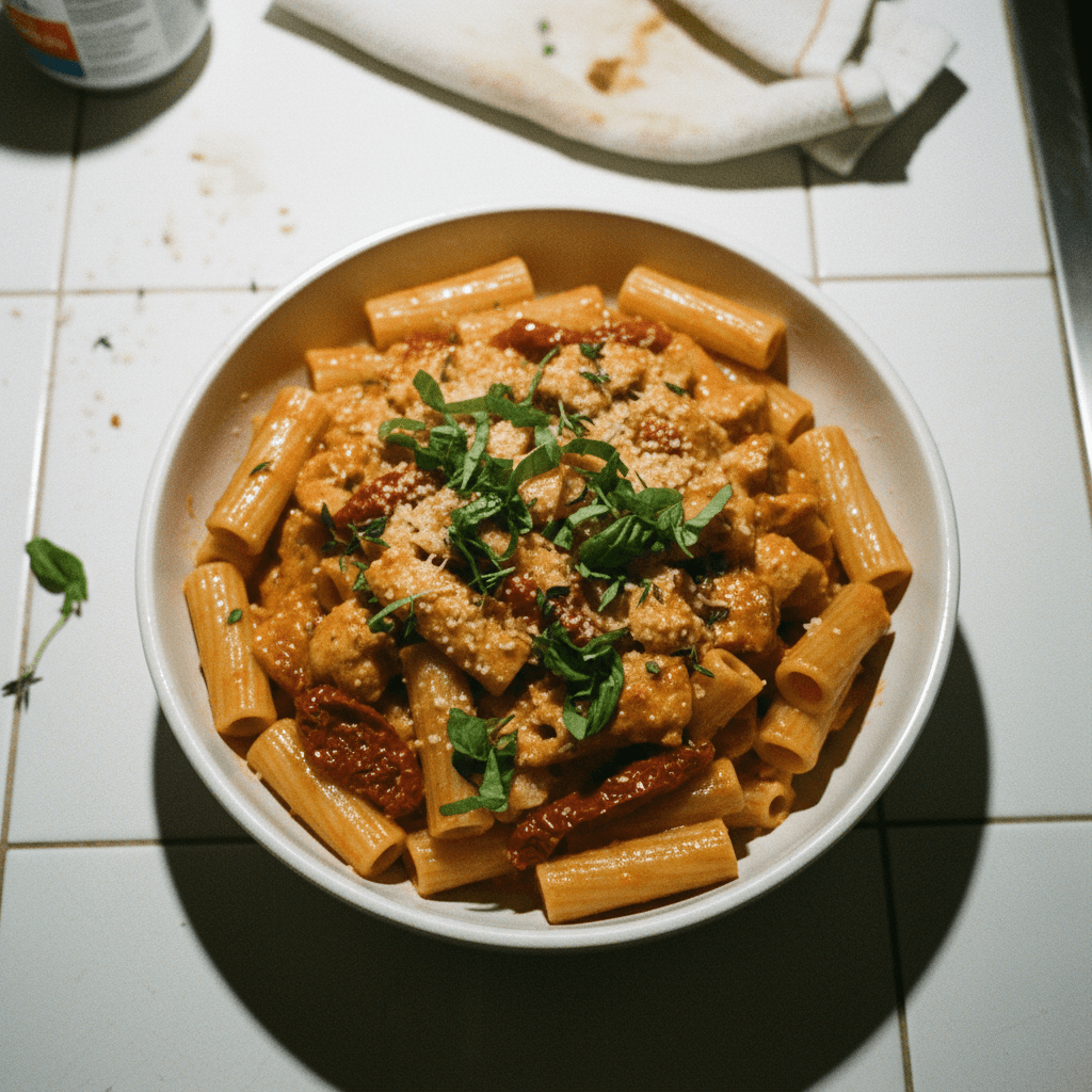 Creamy Sun-Dried Tomato Rigatoni with Chicken