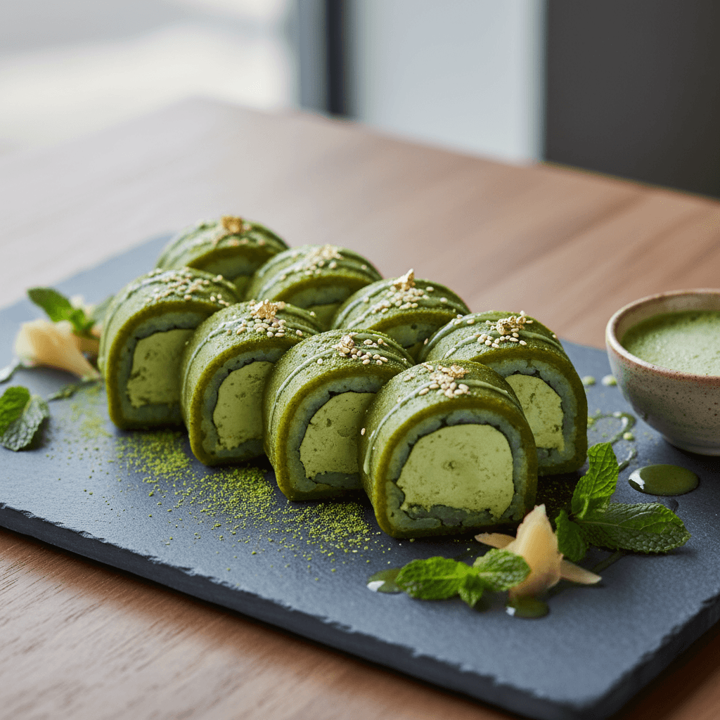 Wasabi Green Tea Ice Cream Sushi Rolls