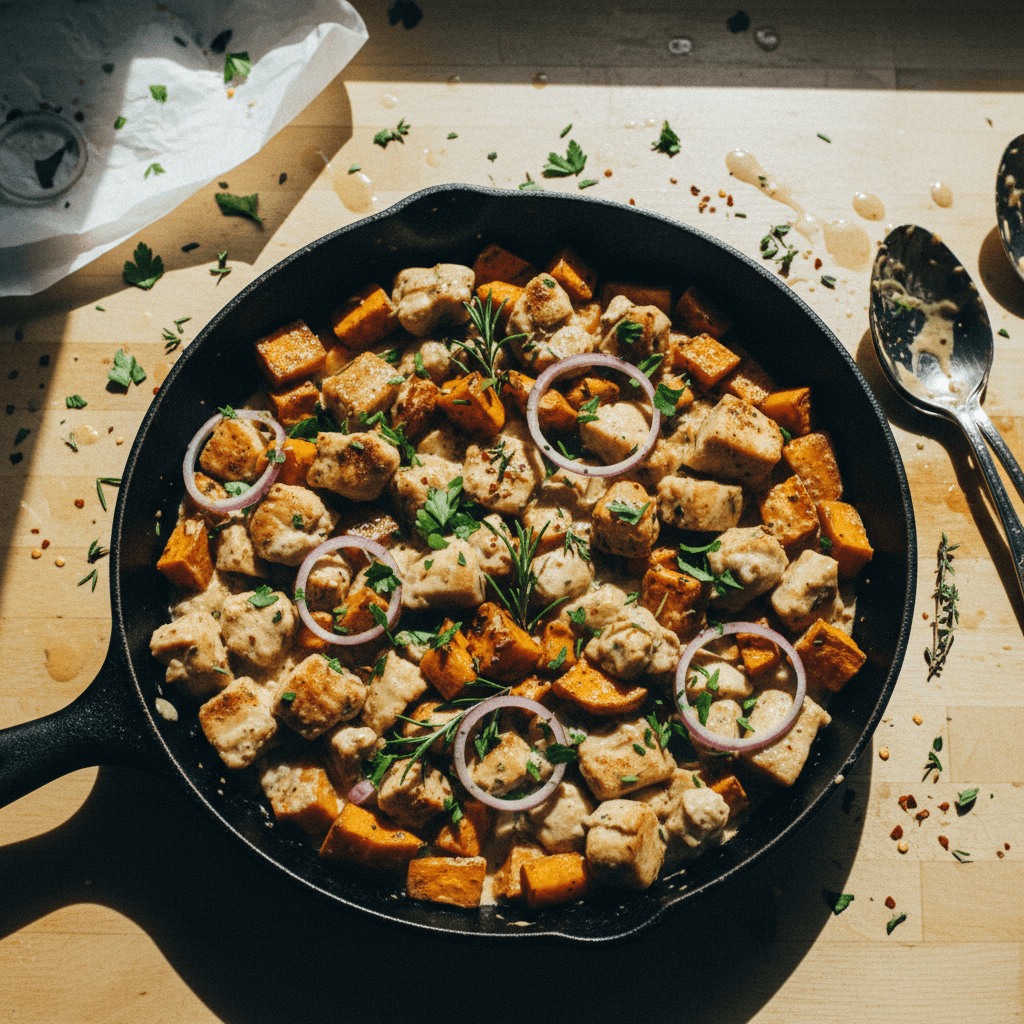Herbed Chicken Sweet Potato Skillet