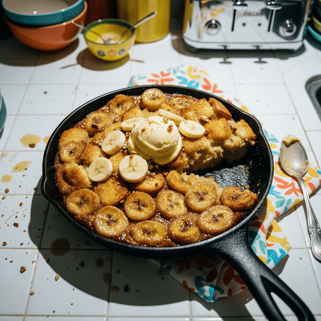 Upside-Down Banana Bread Pudding