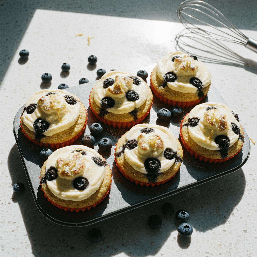 Stuffed Blueberry Cheesecake Muffins