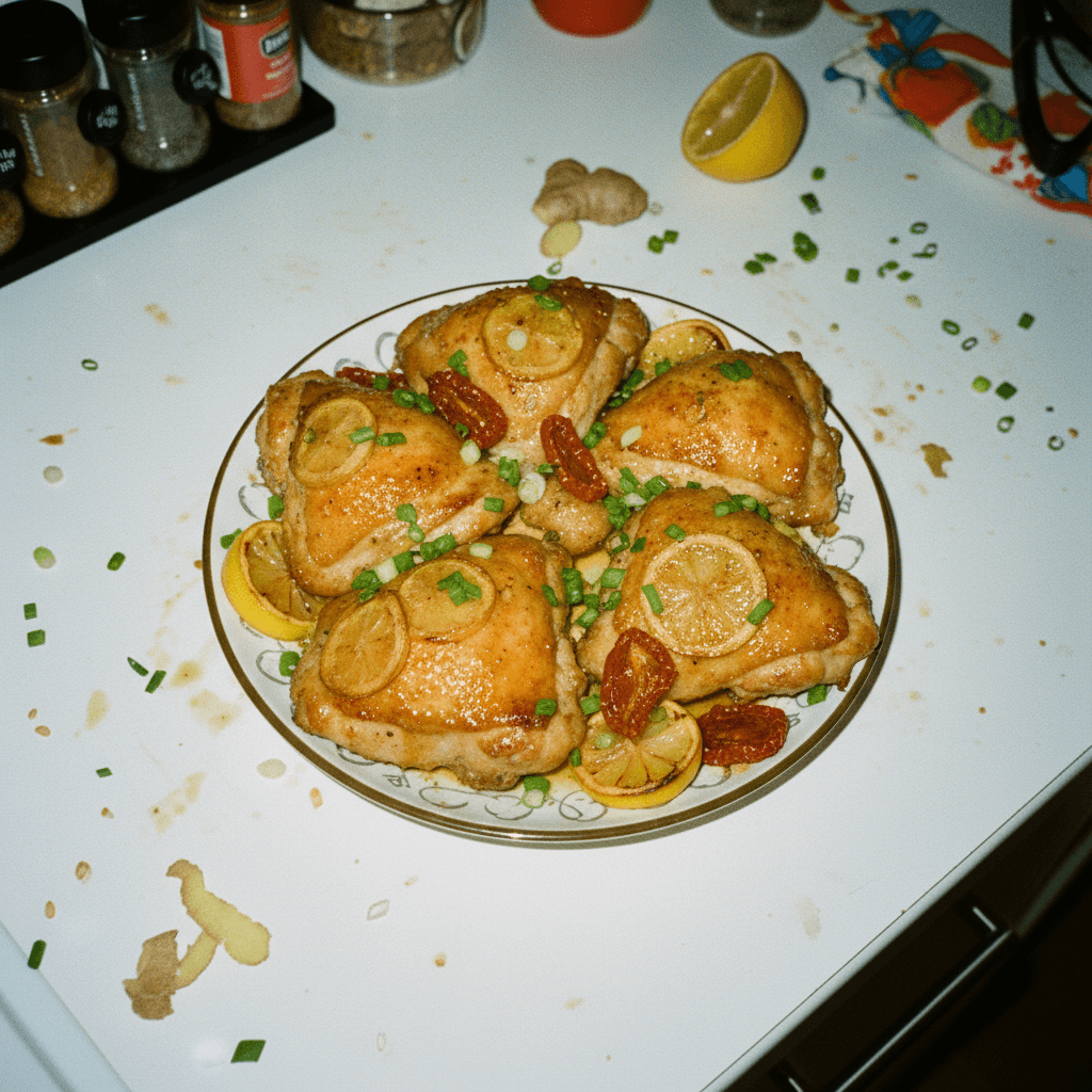 Lemon-Ginger Glazed Chicken Thighs