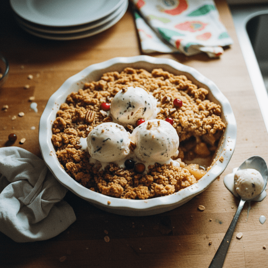 Warm Apple Crisp with Vanilla Bean