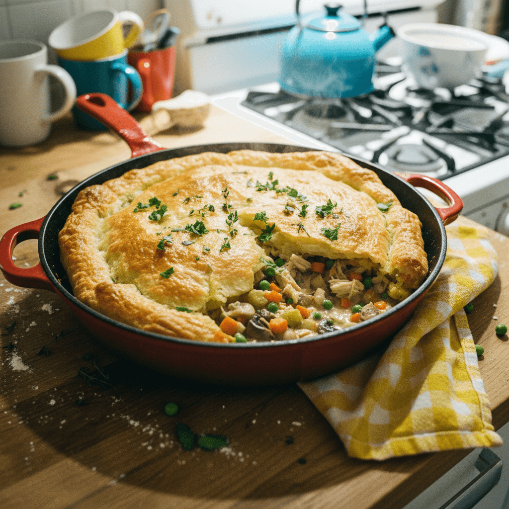 One Skillet Chicken Pot Pie
