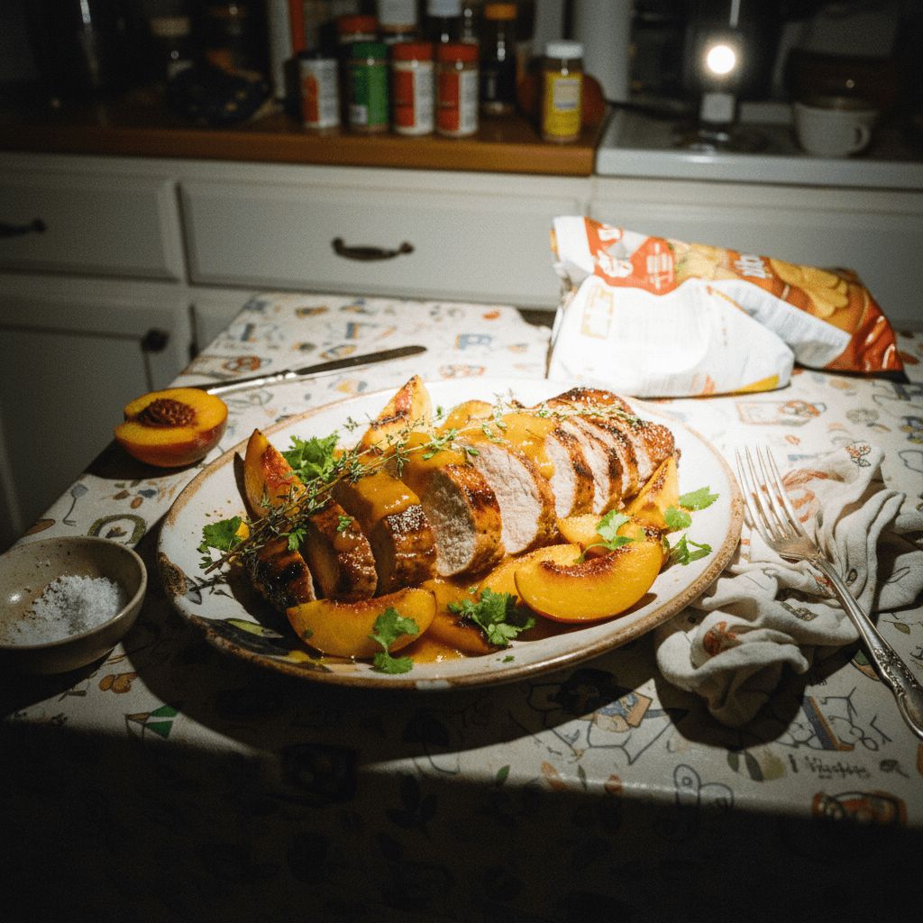 Grilled Pork Tenderloin with Peach Glaze