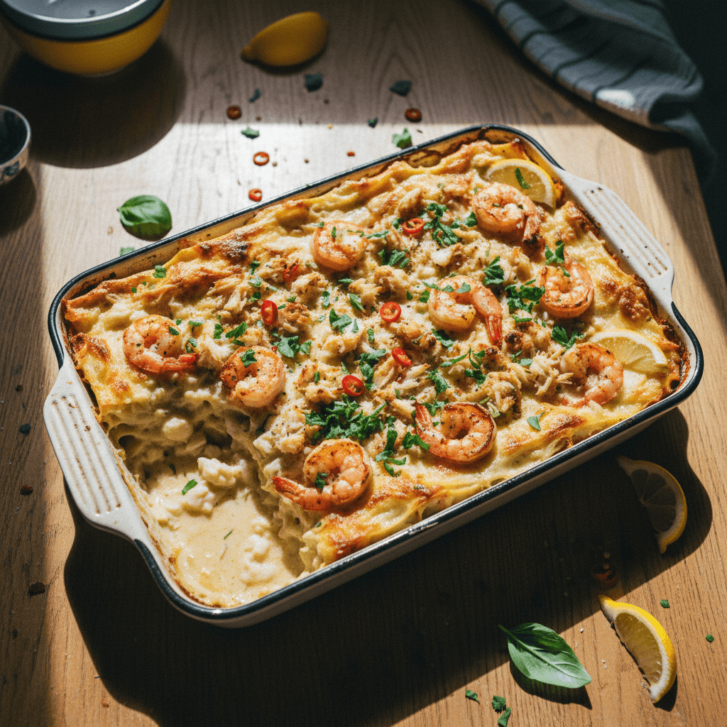 Creamy Seafood Lasagna with Shrimp & Crab