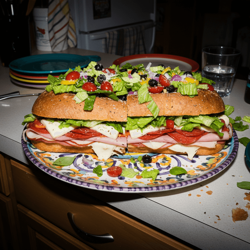 Stuffed Bread with Deli Meats and Fresh Filling