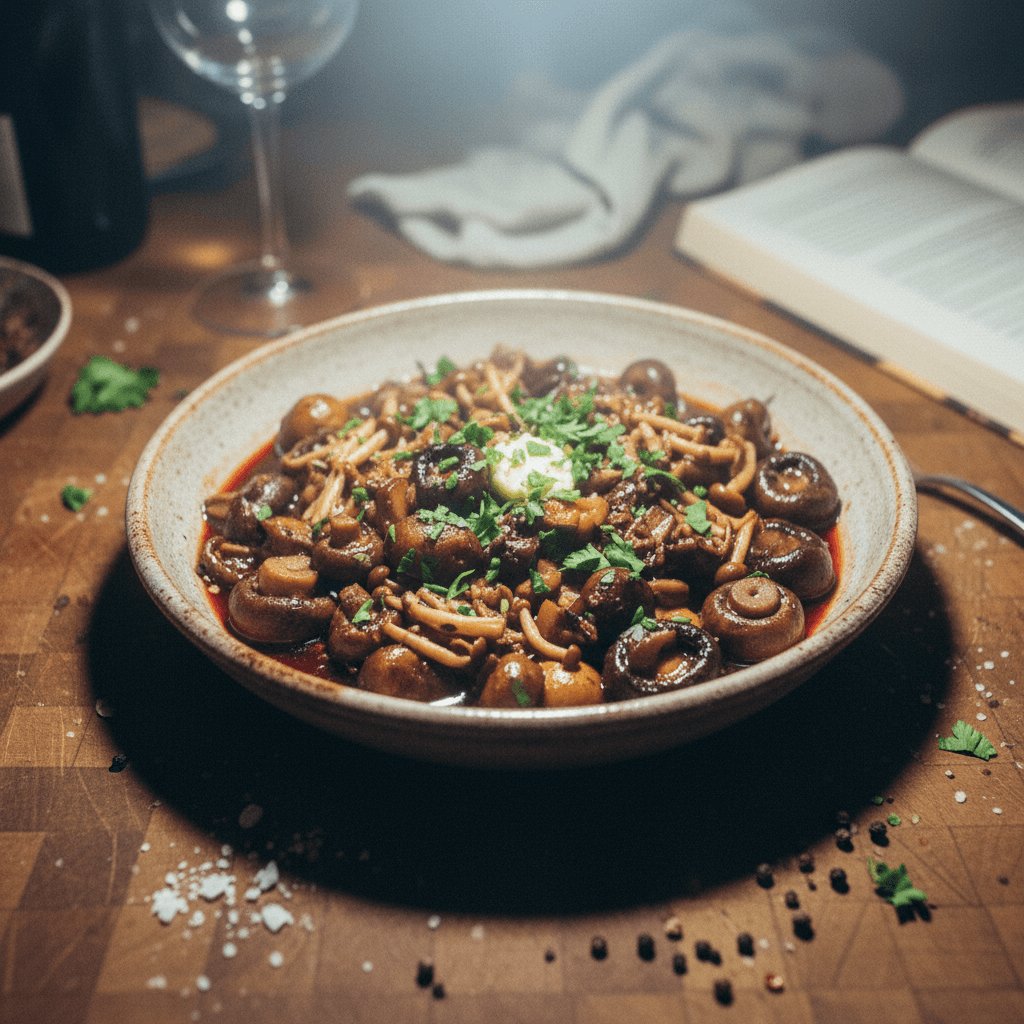 Red Wine Braised Mushrooms