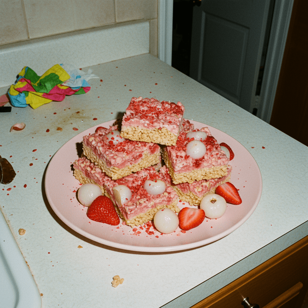 Strawberry Lychee Rice Crispies