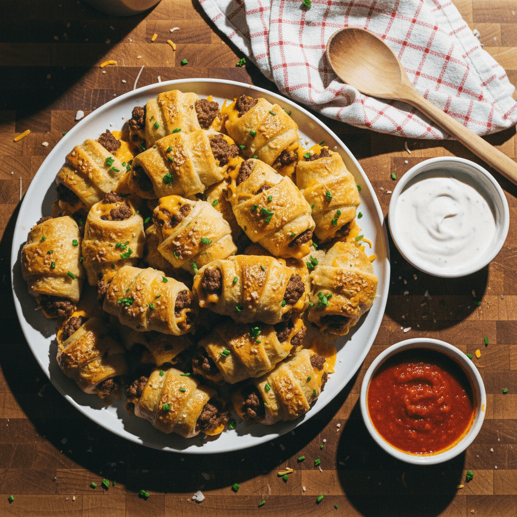 Garlic Butter Cheeseburger Rolls