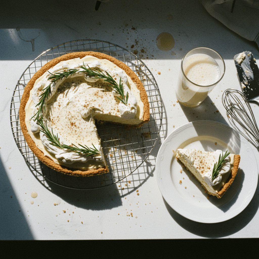 No-Bake Frozen Eggnog Pie