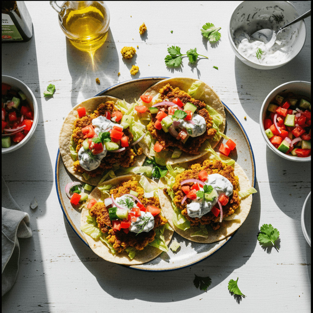 Smashed Falafel Tacos