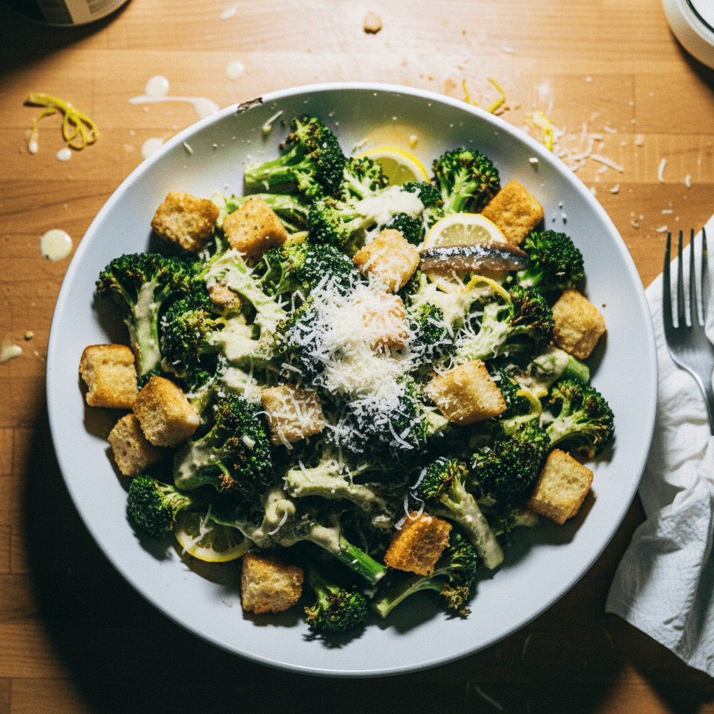 Roasted Broccoli Caesar Salad