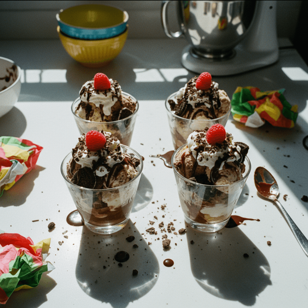 Vasitos de Helado de Chocolate