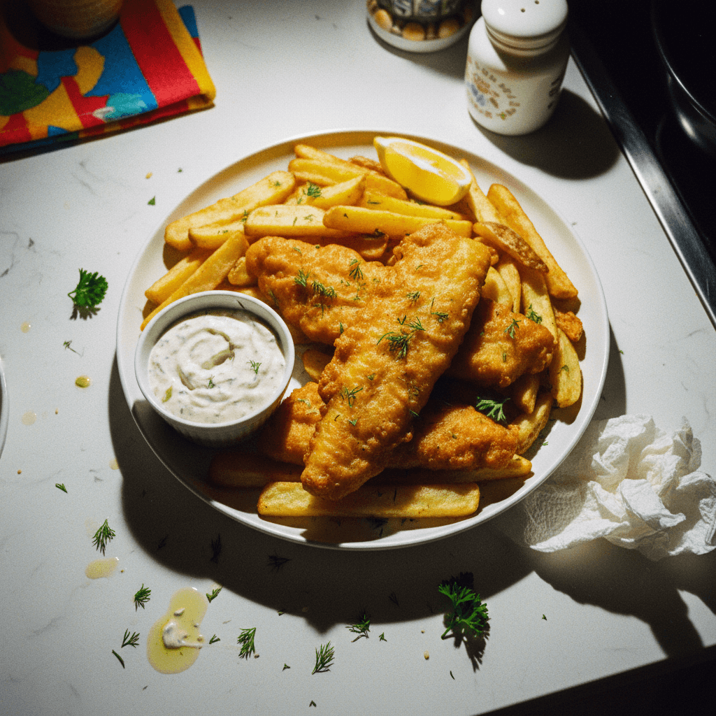 Crispy Air Fryer Fish and Chips with Homemade Tartar Sauce