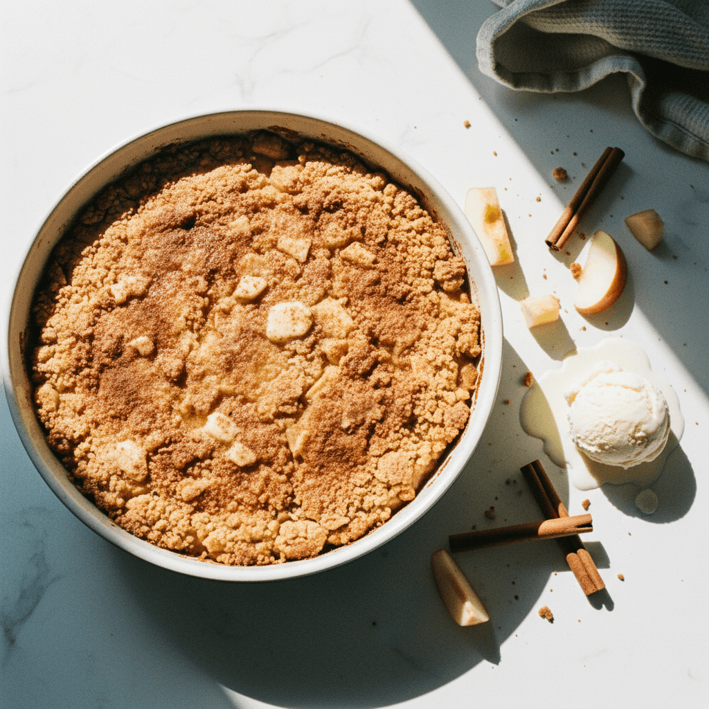 Warm Apple Crumble with Cinnamon