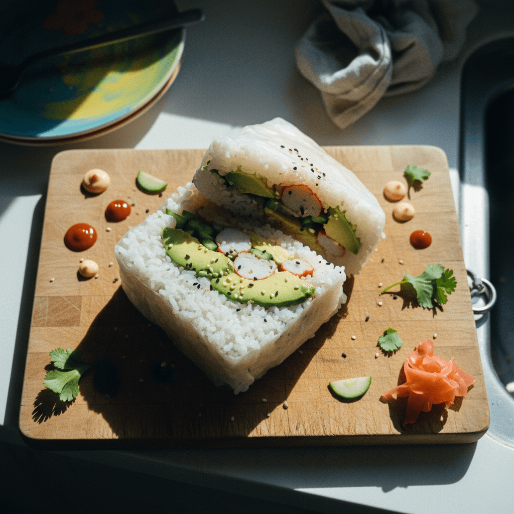 California Roll Rice Paper Sushi Sandwich