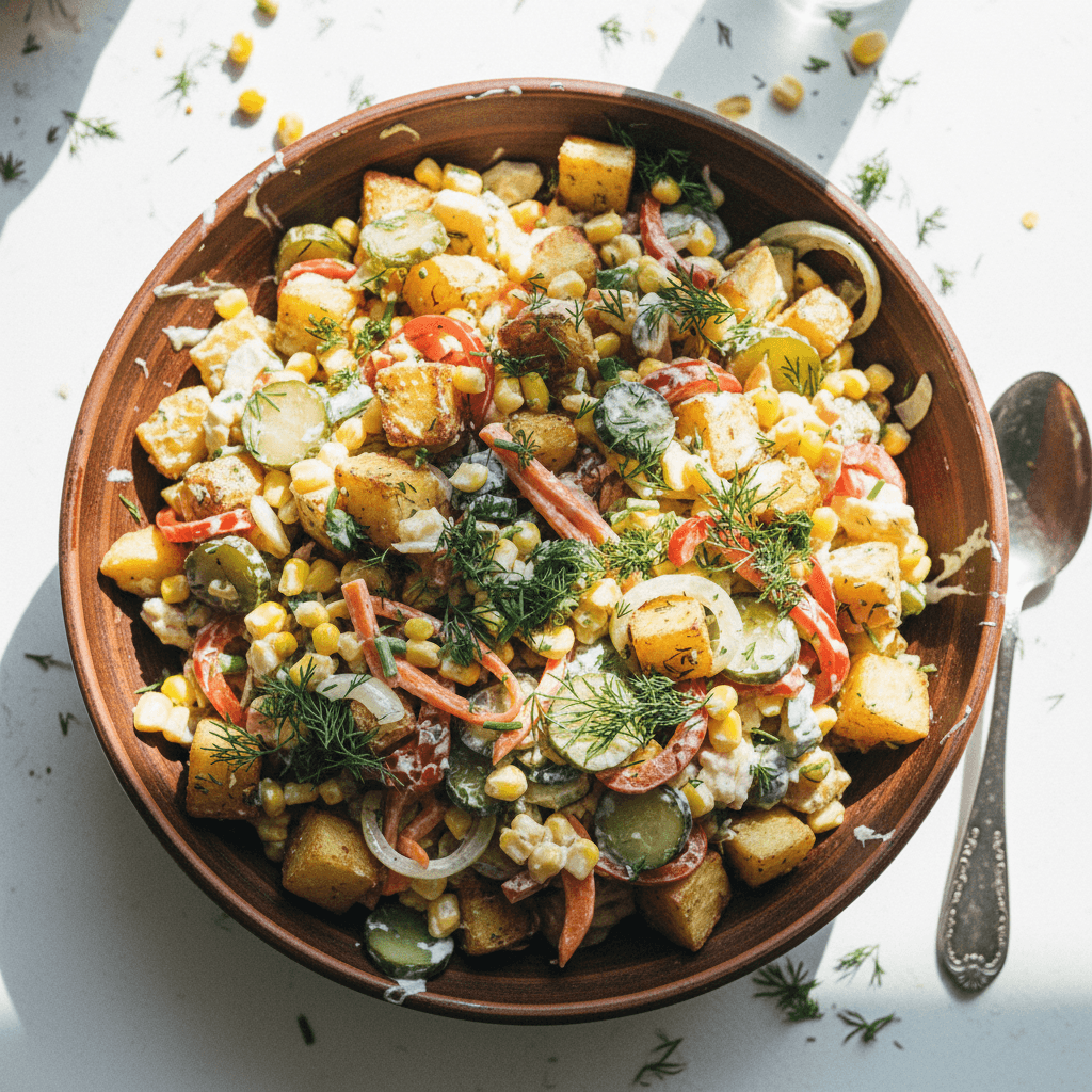 Creamy Fried Potato & Vegetable Salad